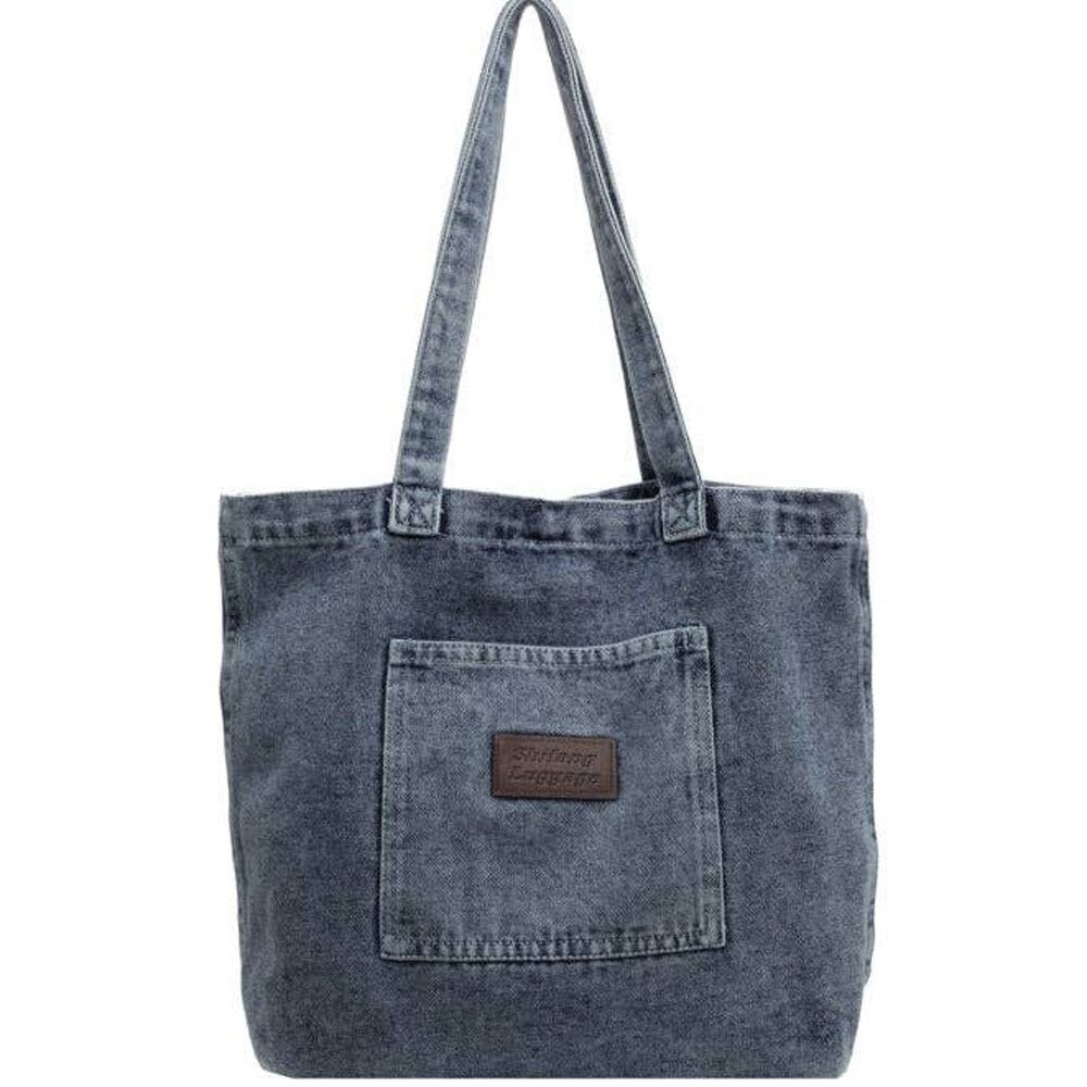 Light Blue Washed Denim Shoulder Bag